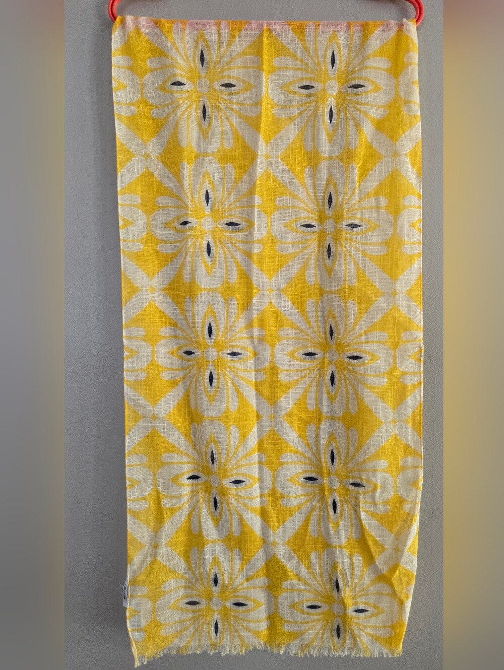 STENSTRÖMS Cotton Scarf Yellow Floral Pattern Made In Italy Unisex